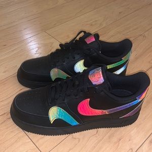 Black air forces reflective colorway